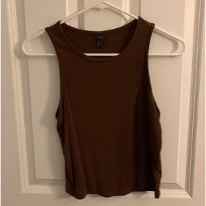 brown high rise tank top